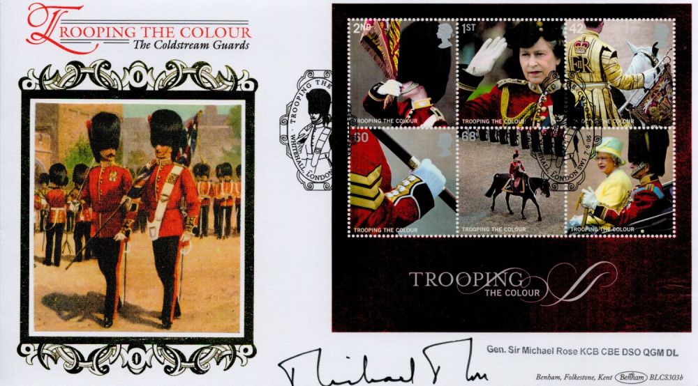 Lot 587: Sir Michael Ross signed FDC. Trooping The Colour....