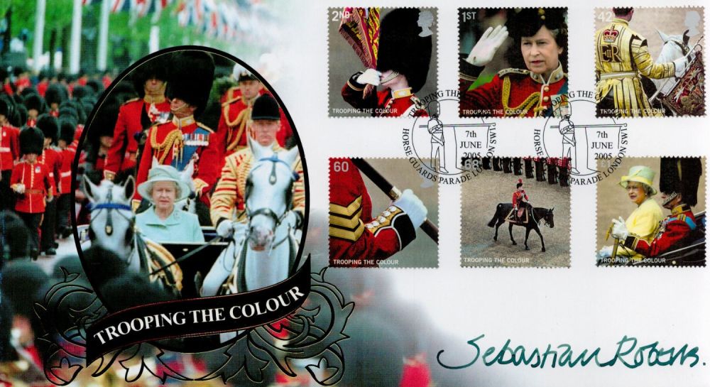 Lot 591: Sebastian Roberts signed FDC. Trooping The Colour. Horse...