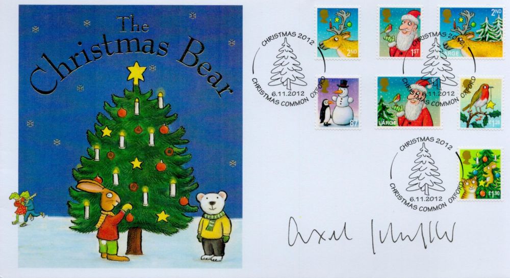 Lot 600: Alex Scheffler signed FDC. The Christmas Bear. Triple...