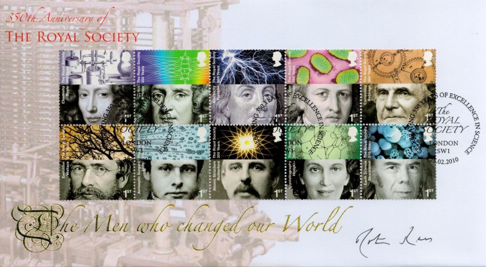 Lot 601: Martin Rees signed FDC. 350th Anniversary of The...