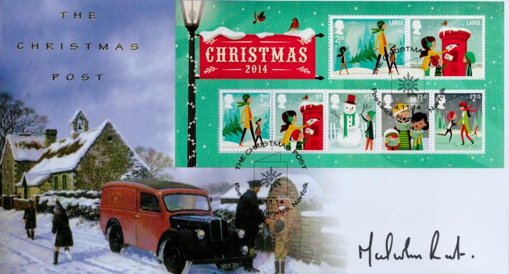 Lot 602: Malcolm Root signed FDC. The Christmas Post. Double...