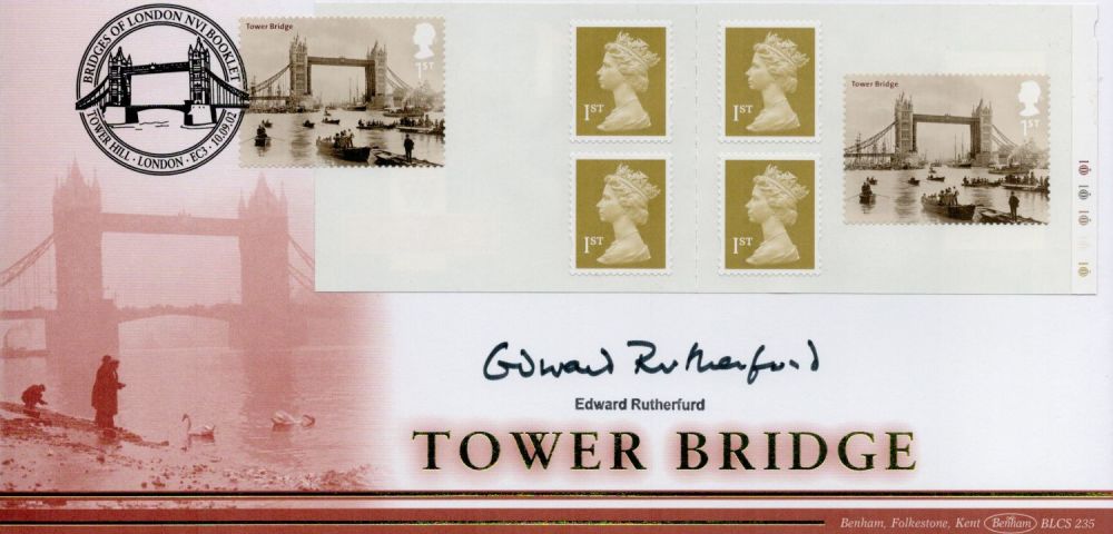 Lot 603: Edward Rutherfurd signed FDC. Tower Bridge. Single postmarked...