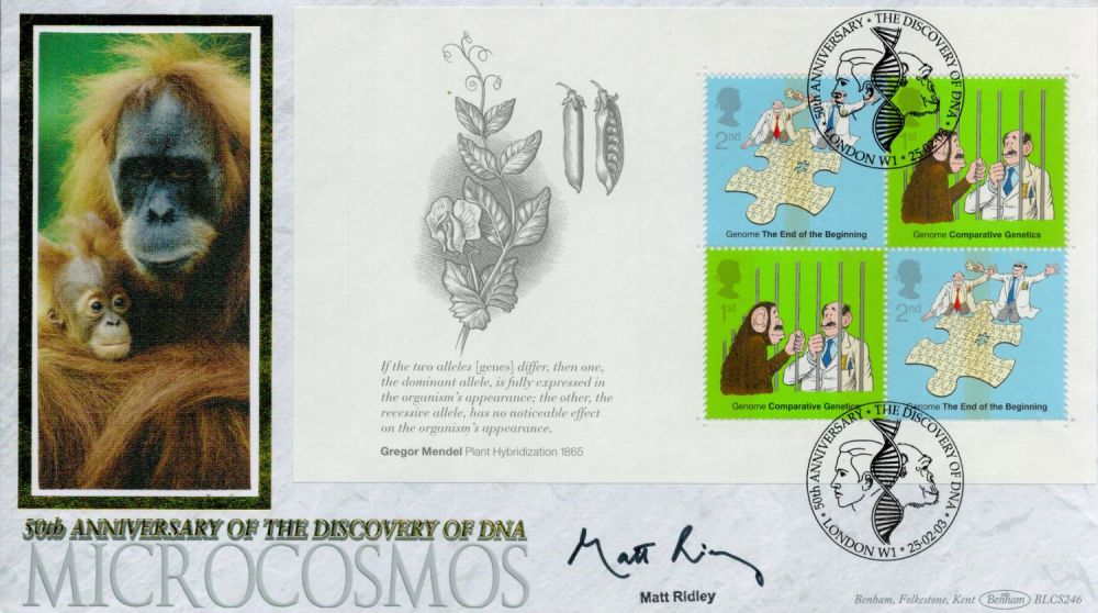 Lot 604: Matt Ridley signed FDC. 50th Anniversary Of The...