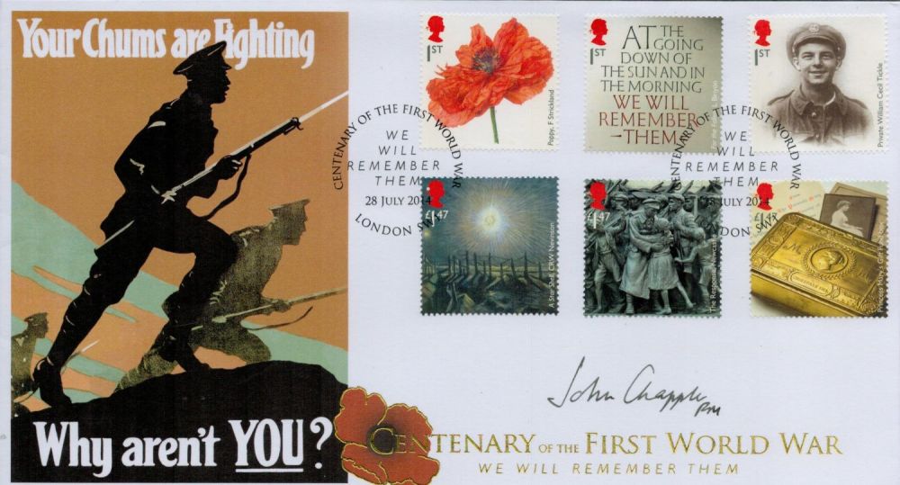 Lot 611: John Chapple GCB CBE signed FDC. Centenary of...