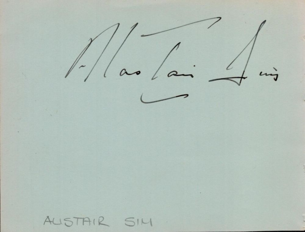 Lot 618: Alastair Sim signed album page. Good condition. All...