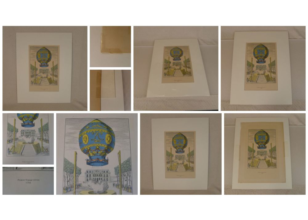 Lot 695: A vintage print entitled Premier Voyage Aerien 1783...