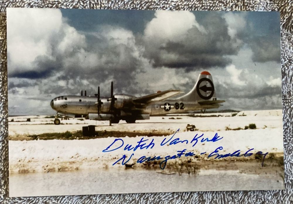 Lot 10: WW2 Enola Gay Navigator Dutch van Kirk signed...