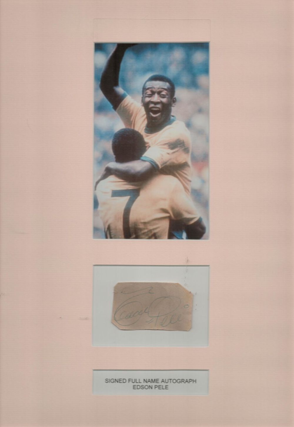 Lot 123: Pele 18x14 mounted signature piece includes album page...