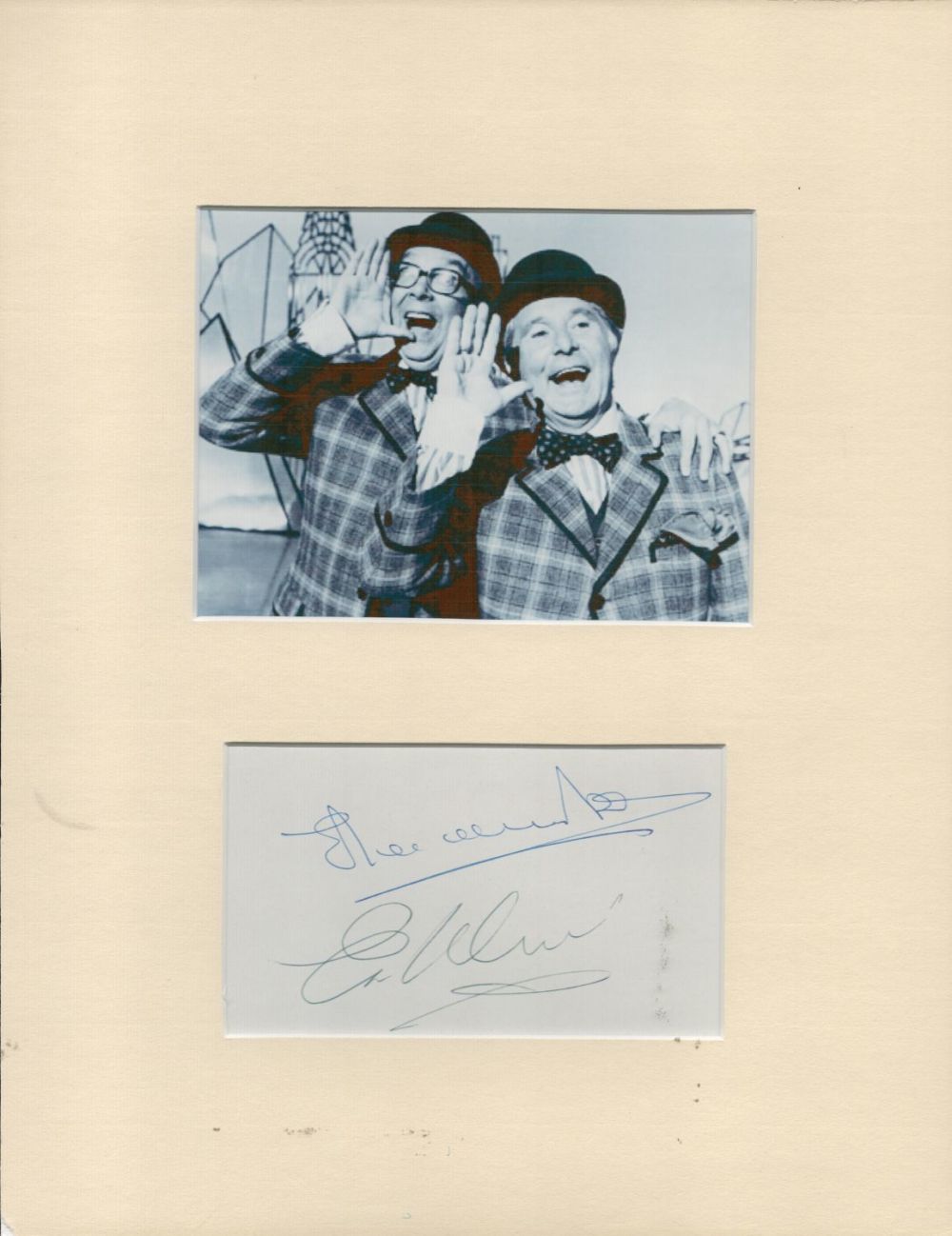 Lot 124: Morecambe and Wise 14x11 mounted signature piece includes...