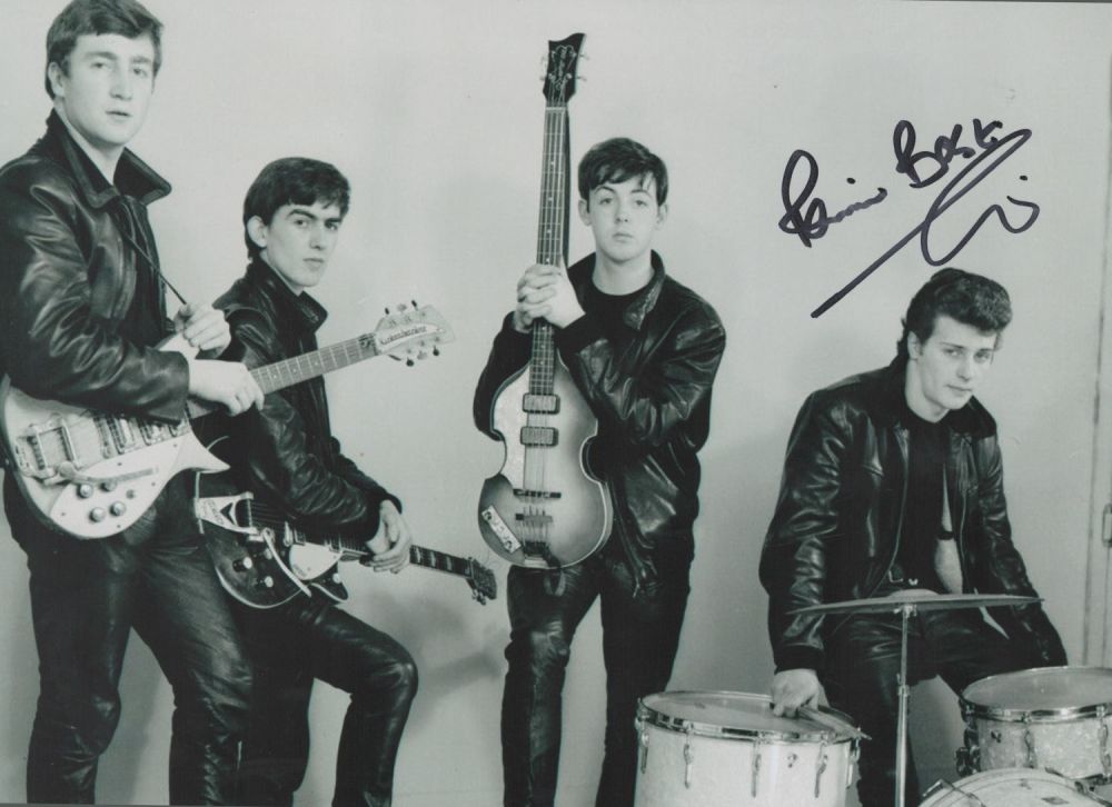 Lot 142: Pete Best signed Beatles 10x8 black and white...