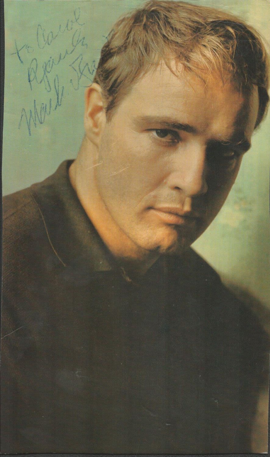 Lot 147: Marlon Brando signed 8x6 colour photo dedicated. Good...