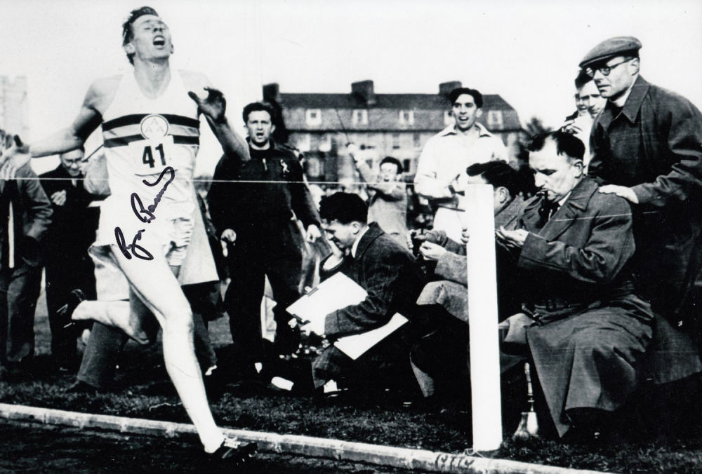 Lot 172: Autographed ROGER BANNISTER 1954 12 x 8 photo...