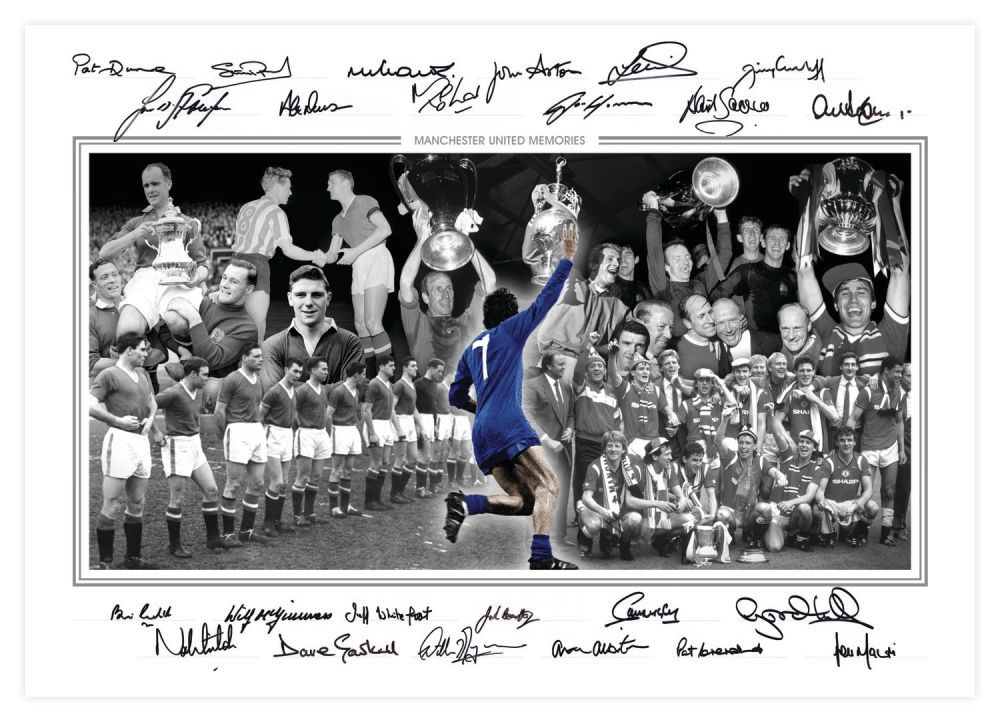 Lot 181: Autographed MAN UNITED 23.5 x 16.5 Edition :...