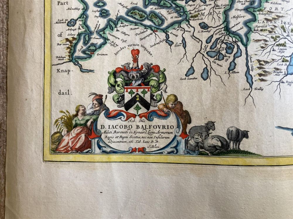 Lot 51: Map of Scottish Islands "Lorna" by J. Bleau (1596 1673), engraved by Timothy Pont, published