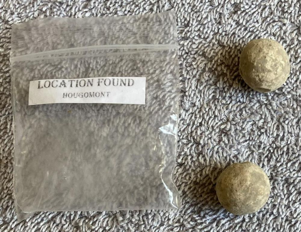 Lot 60: Two Battle of Waterloo Musket Balls from Hougomont. All autographed items come with a Certificate of