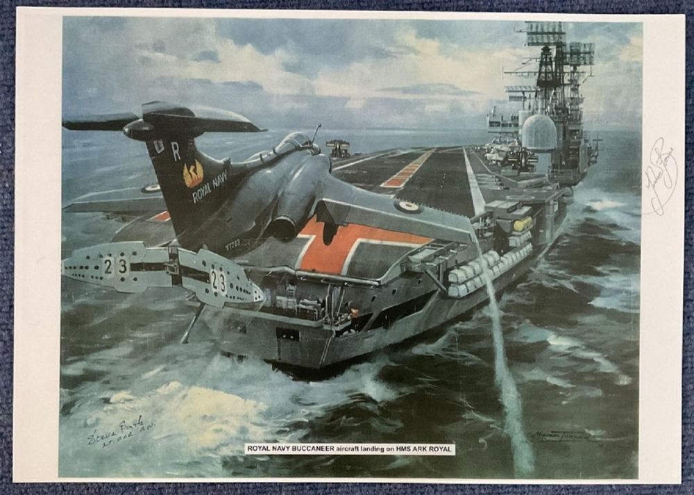 Lot 106: WWII Sgt Norman Bourne 101 Sqn Signed Michael Turner Printed Colour Print Showing Royal Navy