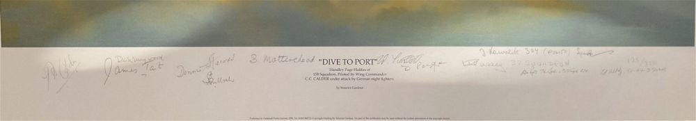 Lot 118: WW2 Multi Signed Limited Edition Print 125/350 ""Dive To Port"" by Maurice Gardner approx size 20 x