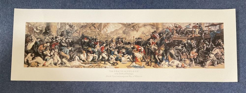 Lot 135: Historical Print 36x12 titled The Death of Nelson at the Battle of Trafalgar taken from the Original