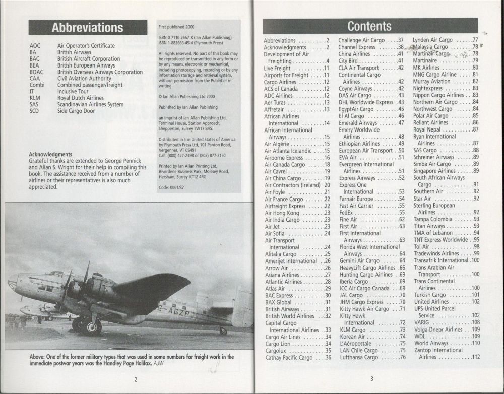 Lot 223: Cargo Airlines 1st Edition Paperback Book by Alan J Wright. Published in 2000. Showing Early Signs