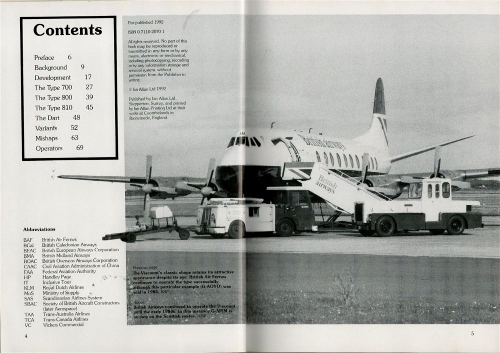 Lot 246: Vickers Viscount 1st Edition Hardback Book By Alan J Wright. Published In 1992. Fair Overall