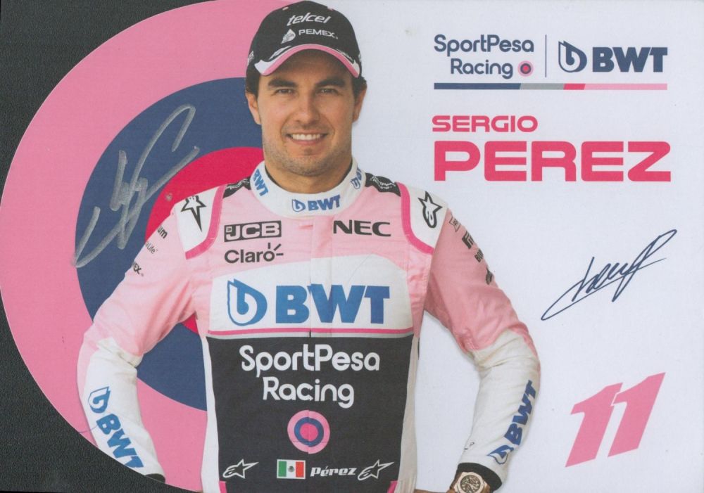 Lot 513: Formula 1. Sergio Perez Signed SportPesa Racing Colour...