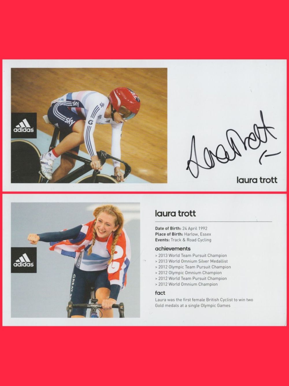 Lot 517: Olympics. Cyclist Laura Trott, Now Laura Kenny, Signed...