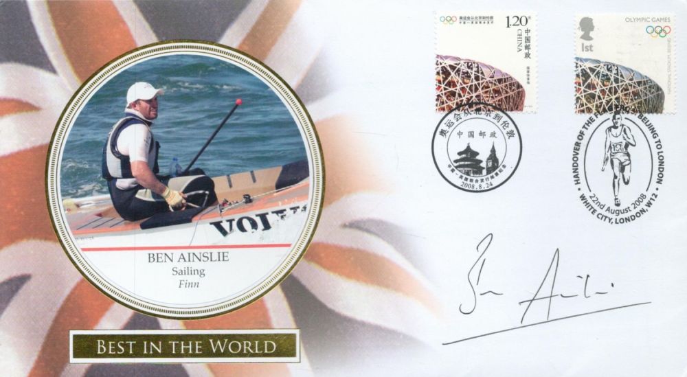 Lot 584: Ben Ainslie Signed Olympic Games Sailing First Day...