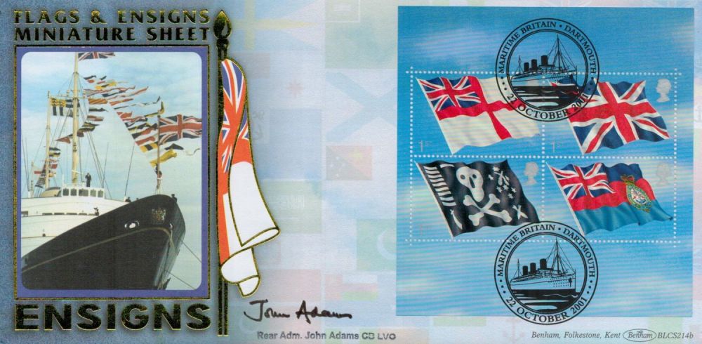 Lot 661: John Adams CB LVO signed FDC. Flags and...