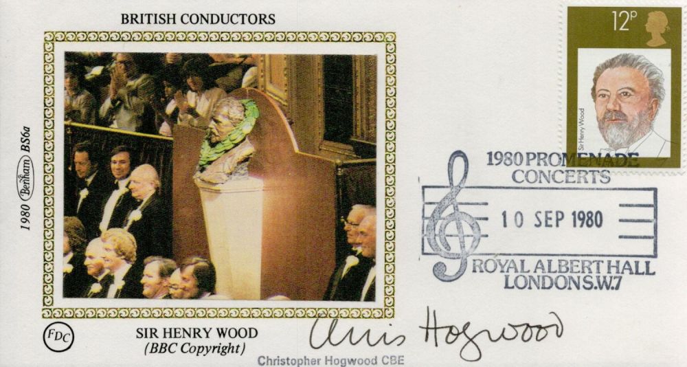 Lot 676: Christopher Hogwood CBE signed FDC. British Conductors Sir...
