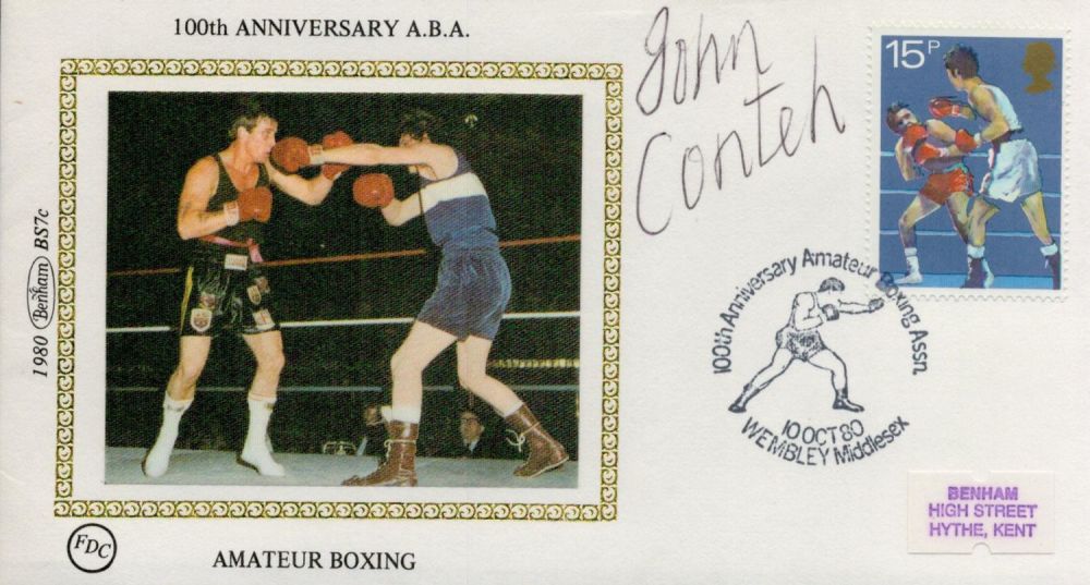 Lot 681: John Conteh signed FDC. 100th Anniversary A. B....