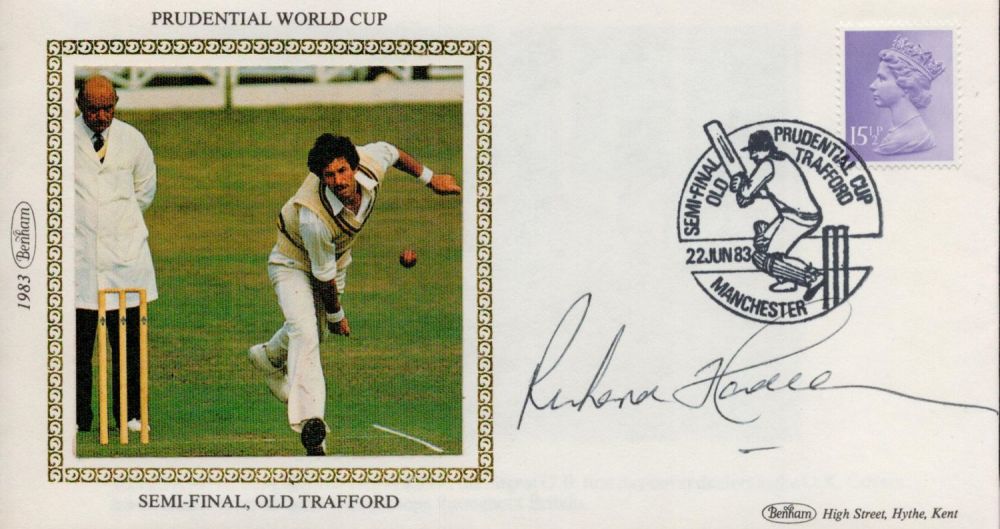 Lot 682: Richard Hadlee signed FDC. Prudential World Cup Semi-Final,...