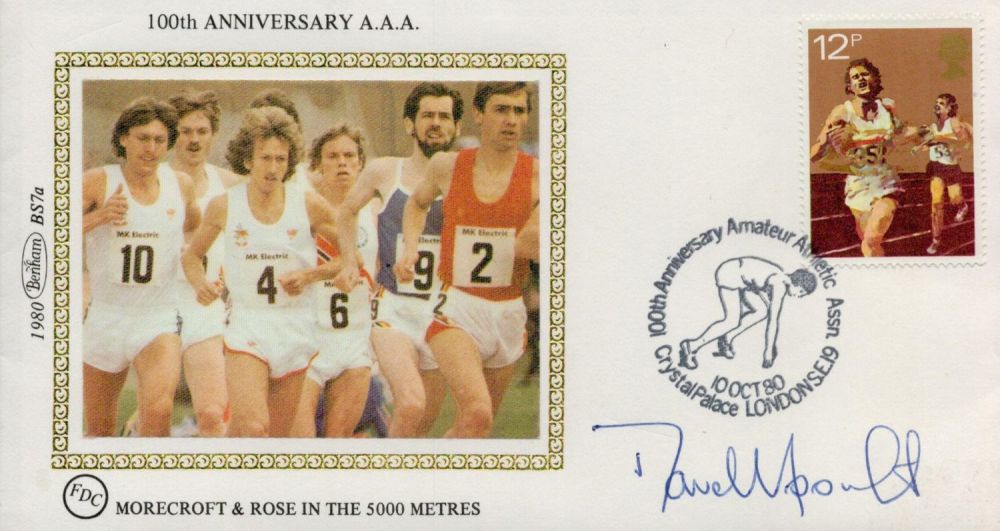 Lot 683: David Moorcroft signed FDC. 100th Anniversary A. A....