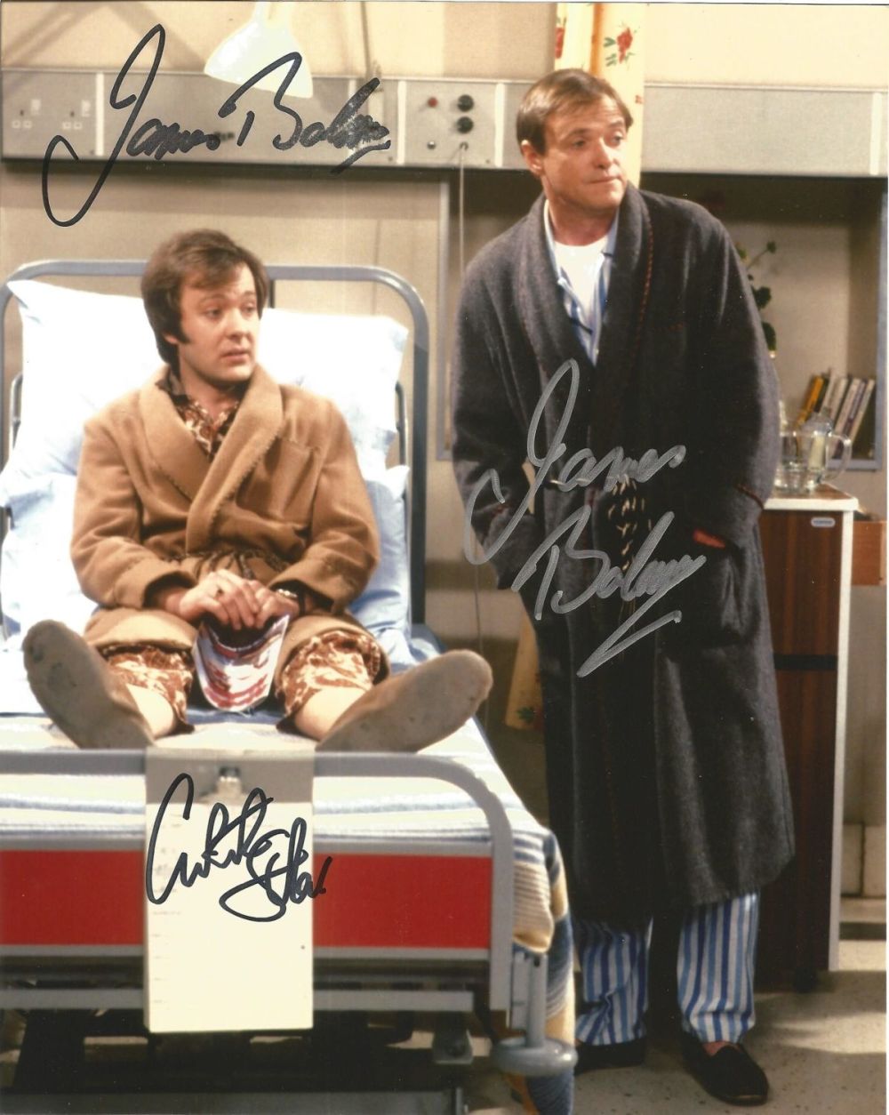 Lot 133: Double signed James Bolam and Christopher Strauli 10x8 signed colour photo pictured in their roles