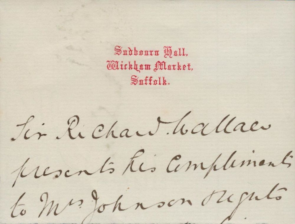 Lot 252: Sir Richard Wallace, 1st Baronet Signed Wickham Market Signature Piece. Good Condition. All