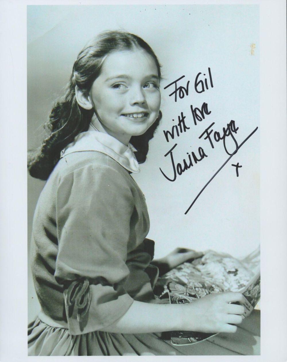 Lot 272: Janina Faye signed 10x8 black and white photo. Dedicated. English actress and director. Good