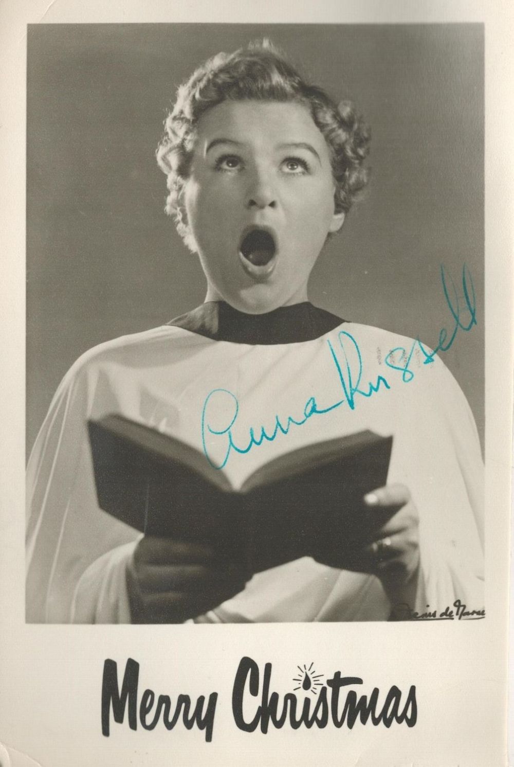 Lot 295: Anna Russell signed 6x4 inch black and white photo. Russell (born Anna Claudia Russell-Brown; 27