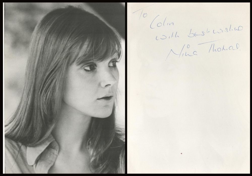 Lot 299: Nina Thomas signed and dedicated 7x5 inch black and white photo. Signed on reverse. Good