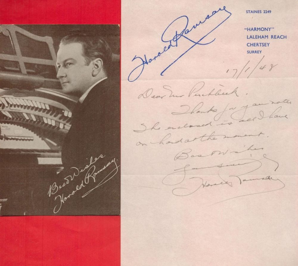 Lot 303: Harold Ramsay ALS Signed and Dated 17/1/48. Good Condition. All autographs are genuine hand signed