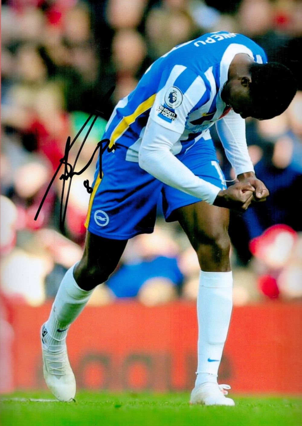 Lot 323: Football Enock Mwepu signed Brighton 12x8 colour photo. Good Condition. All autographs are genuine