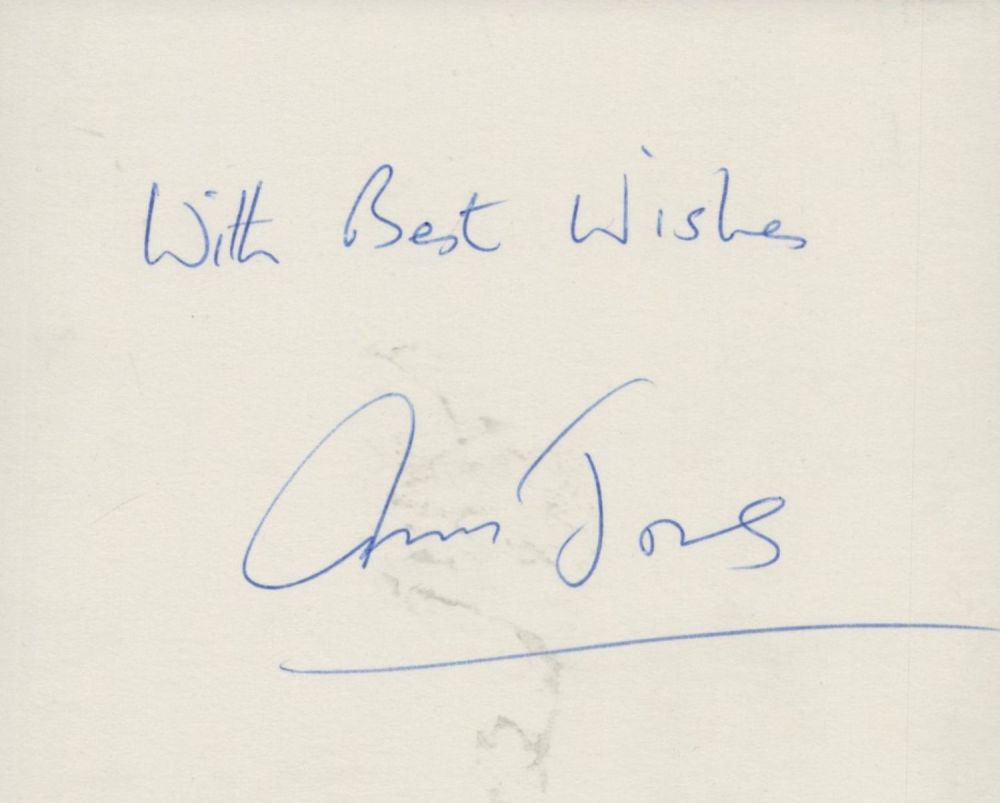 Lot 370: Tennis Ann Jones signed 5x4 white card. Good Condition. All autographs are genuine hand signed and