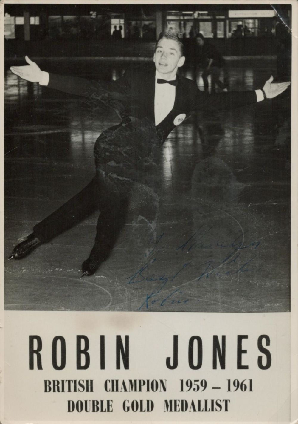 Lot 376: Figure Skating Robin Jones signed 6x4 black and white vintage photo. Good Condition. All