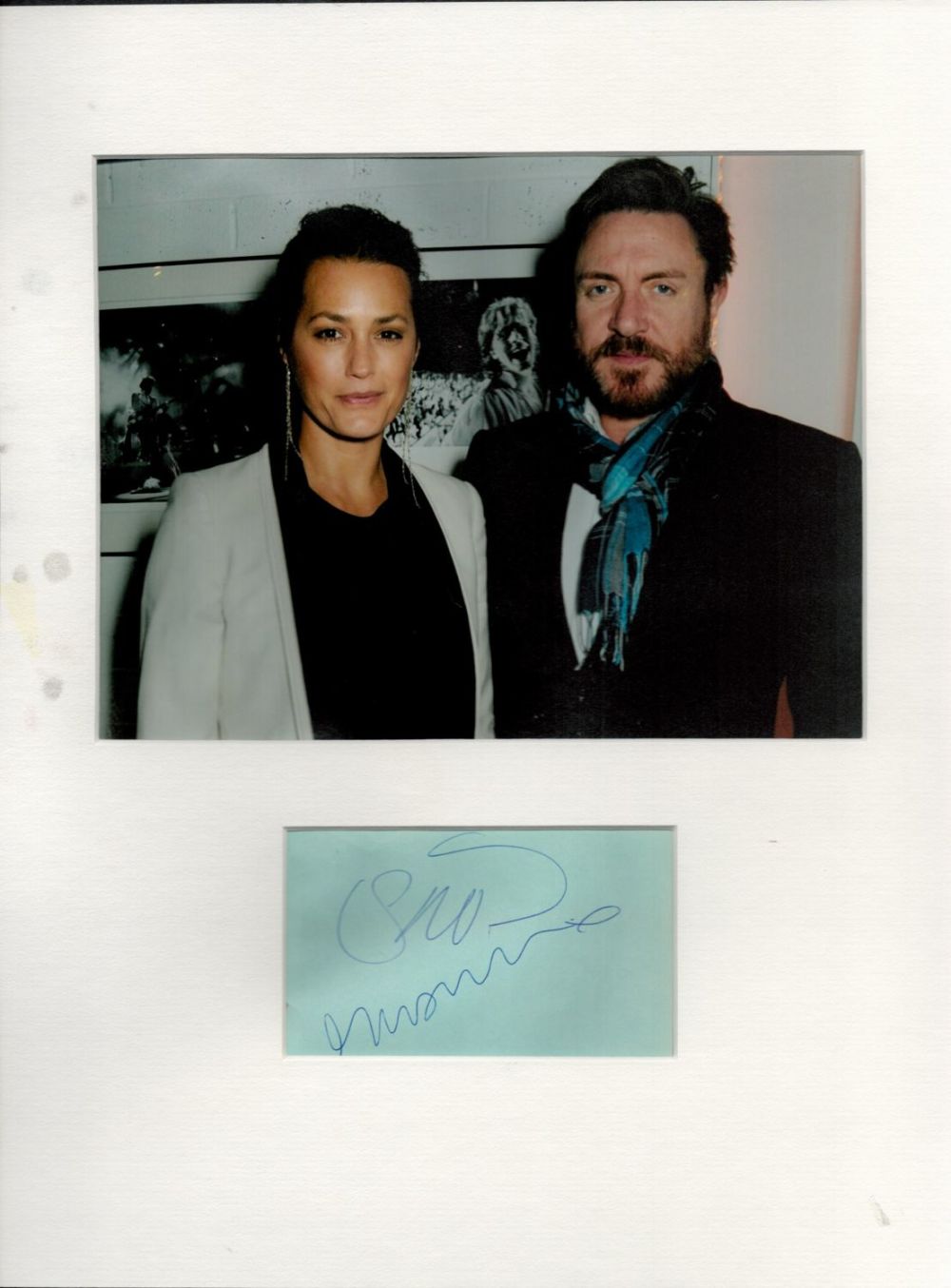 Lot 389: Simon and Yasmin Le Bon 16x12 mounted signature piece. Good Condition. All autographs are genuine