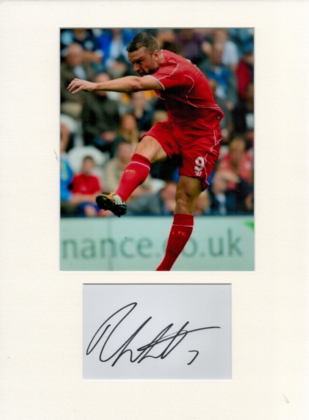 Lot 391: Football Ricky Lambert Signed 16x12 inch Overall Mounted Signature piece. Good Condition. All