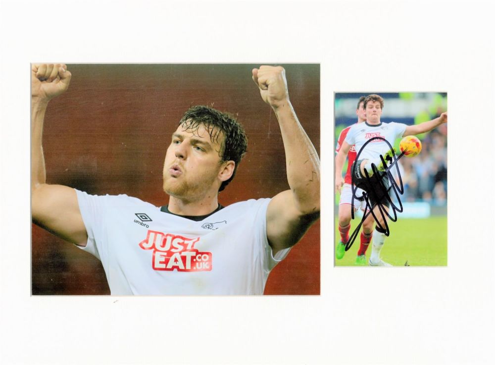 Lot 397: Football Chris Martin 16x12 overall Derby County mounted signature piece. Good Condition. All