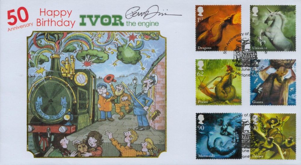 Lot 419: Peter Firmin signed 50th anniv of Ivor the Engine cover. Good Condition. All autographs are