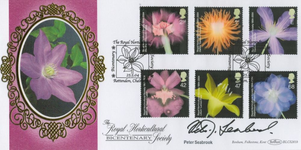 Lot 468: Peter Seabrook signed The Royal Horticultural Bicentenary Benham FDC double PM The Royal