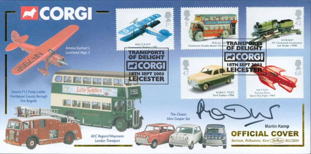 Lot 498: Martin Kemp signed Corgi Transport of Delight Benham Official Cover Double PM Transport of Delight