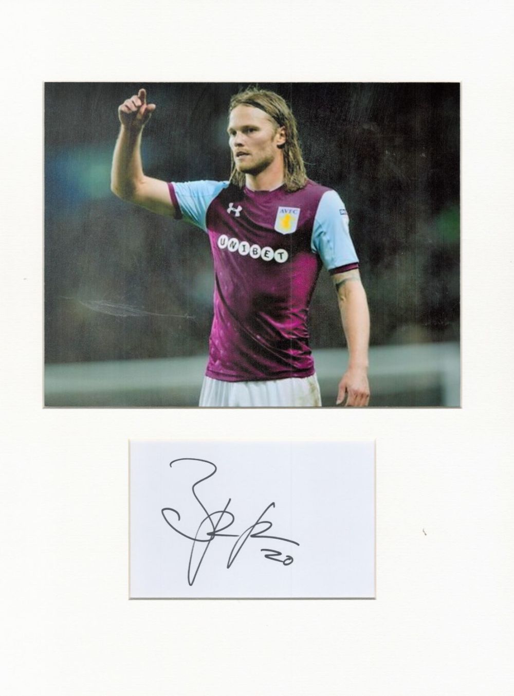 Lot 570: Football Birkir Bjarnason 16x12 overall Aston Villa mounted signature piece includes signed album