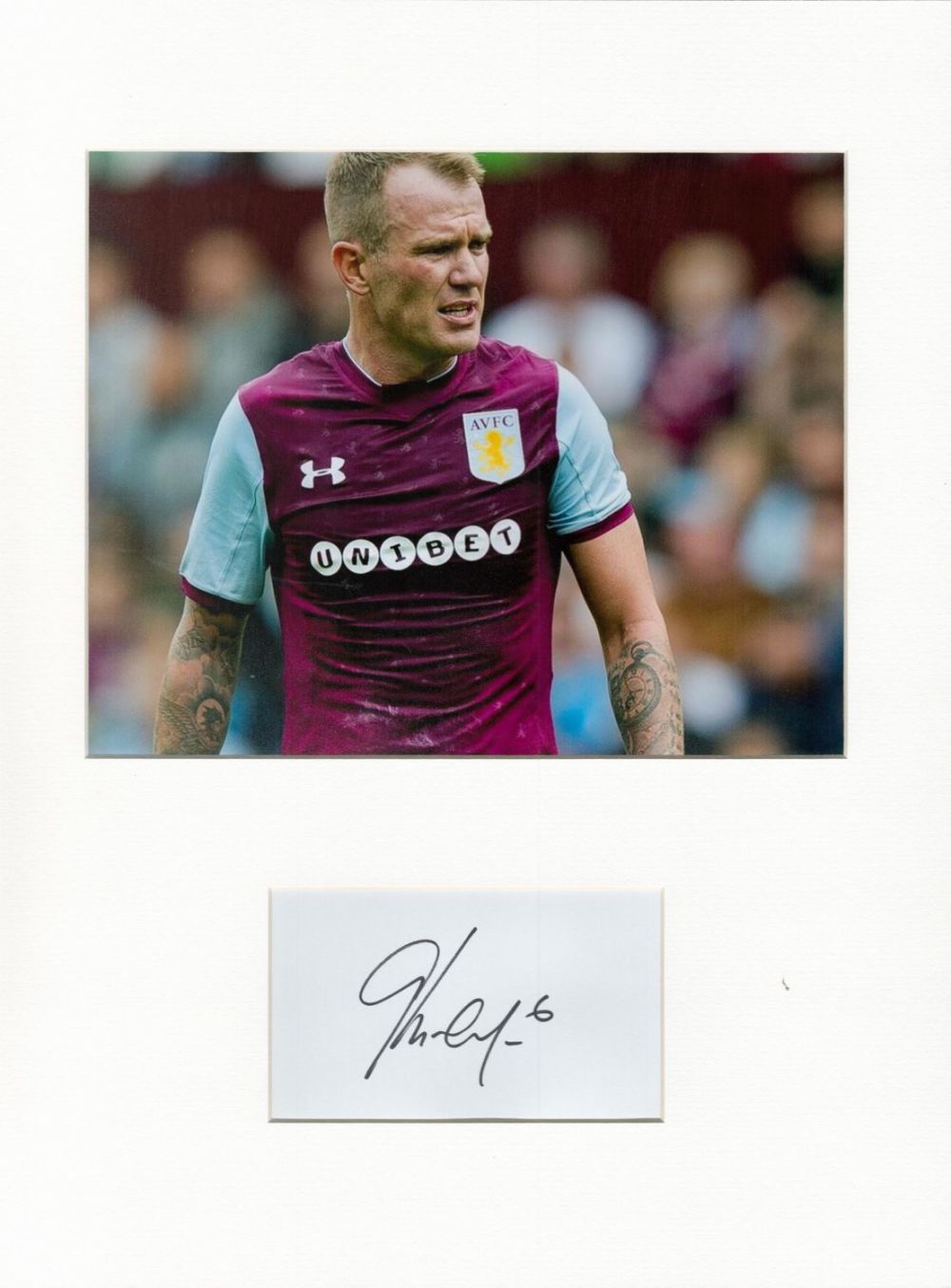 Lot 575: Football Glen Whelan 16x12 overall Aston Villa mounted signature piece includes signed album page