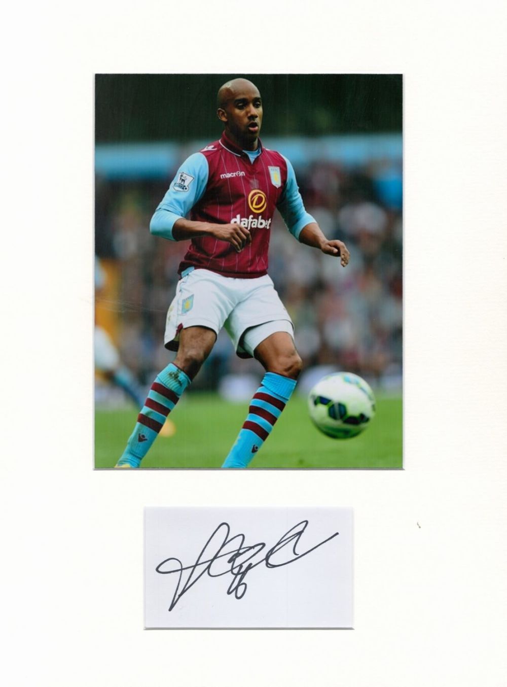 Lot 577: Football Fabian Delph 16x12 overall Aston Villa mounted signature piece includes signed album page